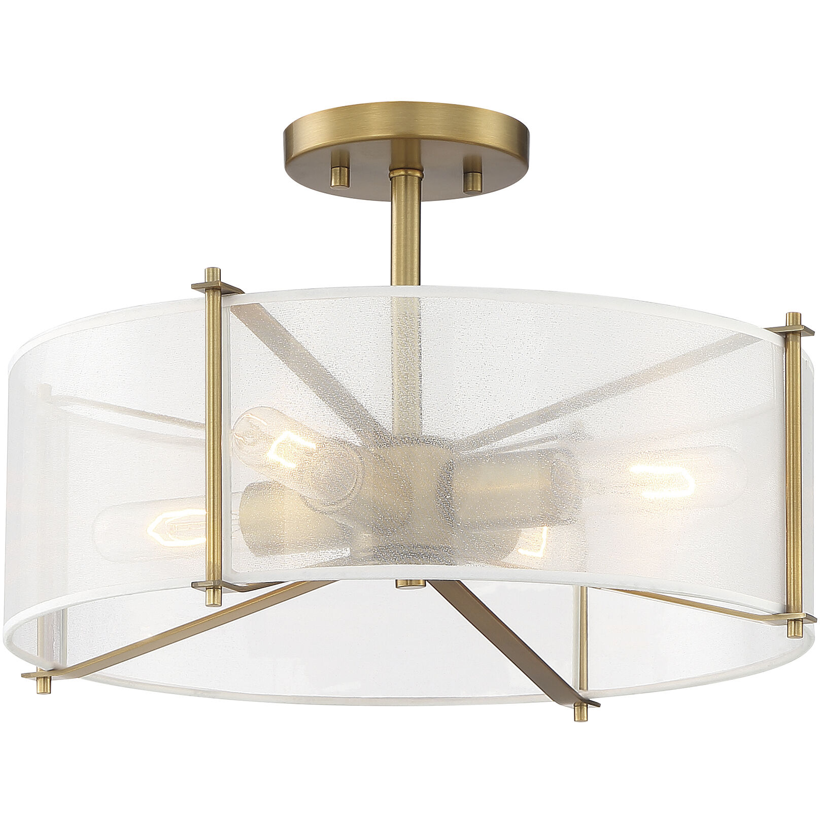 Daybreak 4 Light 18 inch Old Satin Brass Semi-Flush Ceiling Light